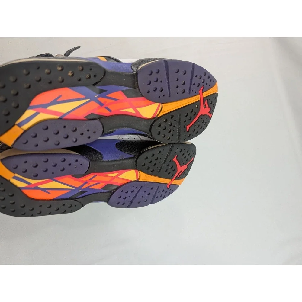 Jordan Air Jordan 8 Boys 7Y High Top Sneakers White Black Purple